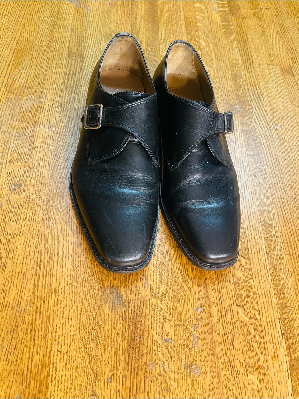 Florsheim Men’s Black Leather Single Monk Strap Men's Dress Shoes